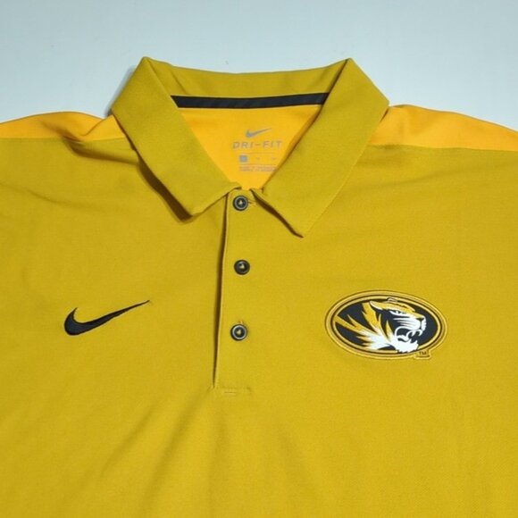 Nike Mizzou Men's Shirt Dri-Fit Polo Tigers Gold Yellow University Missouri XL - Picture 2 of 10